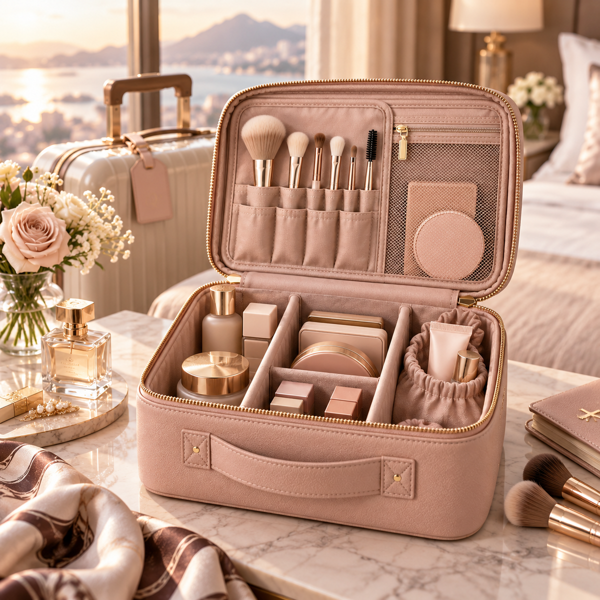 Qavrenio Travel Makeup Organizer Case