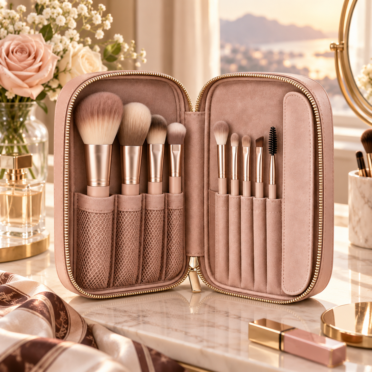 Qavrenio Makeup Brush Travel Case